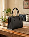 Minimalist Leather Handbag - Black (Black), lifestyle setting