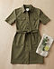 Utility Shirt Dress (Olive), flat-lay view