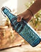 Eagle Lifetile Textured Glass Water Bottle - Blue (Blue), lifestyle setting