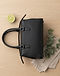 Minimalist Leather Handbag - Black (Black), flat-lay view