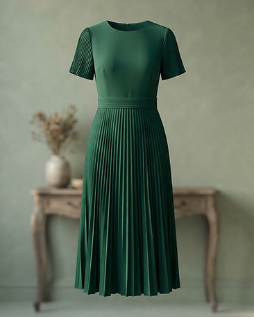 Pleated Party Midi (Emerald), product photo