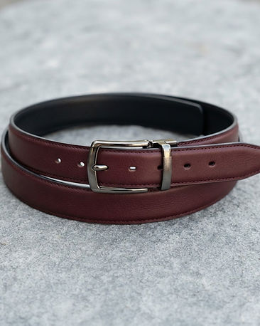 Lewista Reversible Belt (Burgundy), product photo
