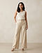 Lewista Wide-Leg Trousers (Champagne), worn or held by model