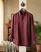 Lewista Linen Shirt (Burgundy), lifestyle setting