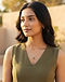 Lewista Pendant Necklace (Olive), worn or held by model