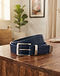 Lewista Leather Belt (Navy), lifestyle setting