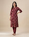 Lewista Cotton Kurti (Burgundy), worn or held by model