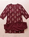 Lewista Cotton Kurti (Burgundy), flat-lay view