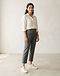 Lewista Leather Sneakers (Ivory), worn or held by model