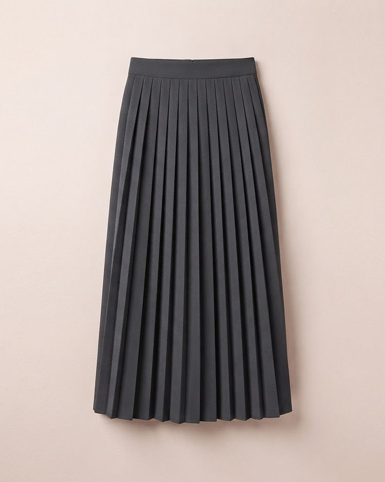 Lewista Pleated Skirt (Charcoal), product photo