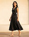 Lewista Wrap Dress (Black), worn or held by model