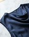 Lewista Silk Top (Navy), detail close-up
