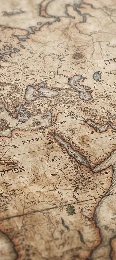 פרטי מפת עולם בסגנון עתיק