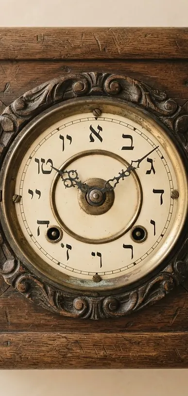 פרטי שעון קיר עץ אגוז