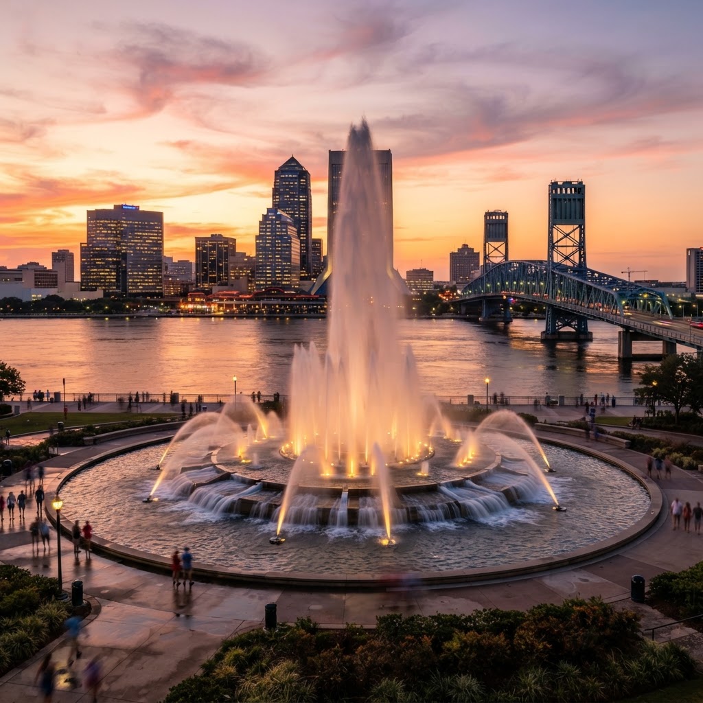 Friendship Fountain and St. Johns River Park