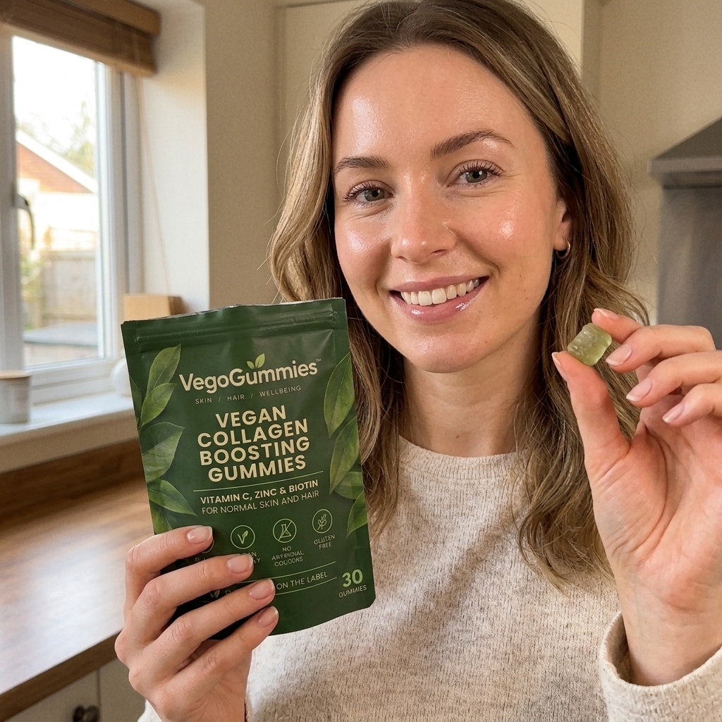 Niamh O. holding VegoGummies pouch