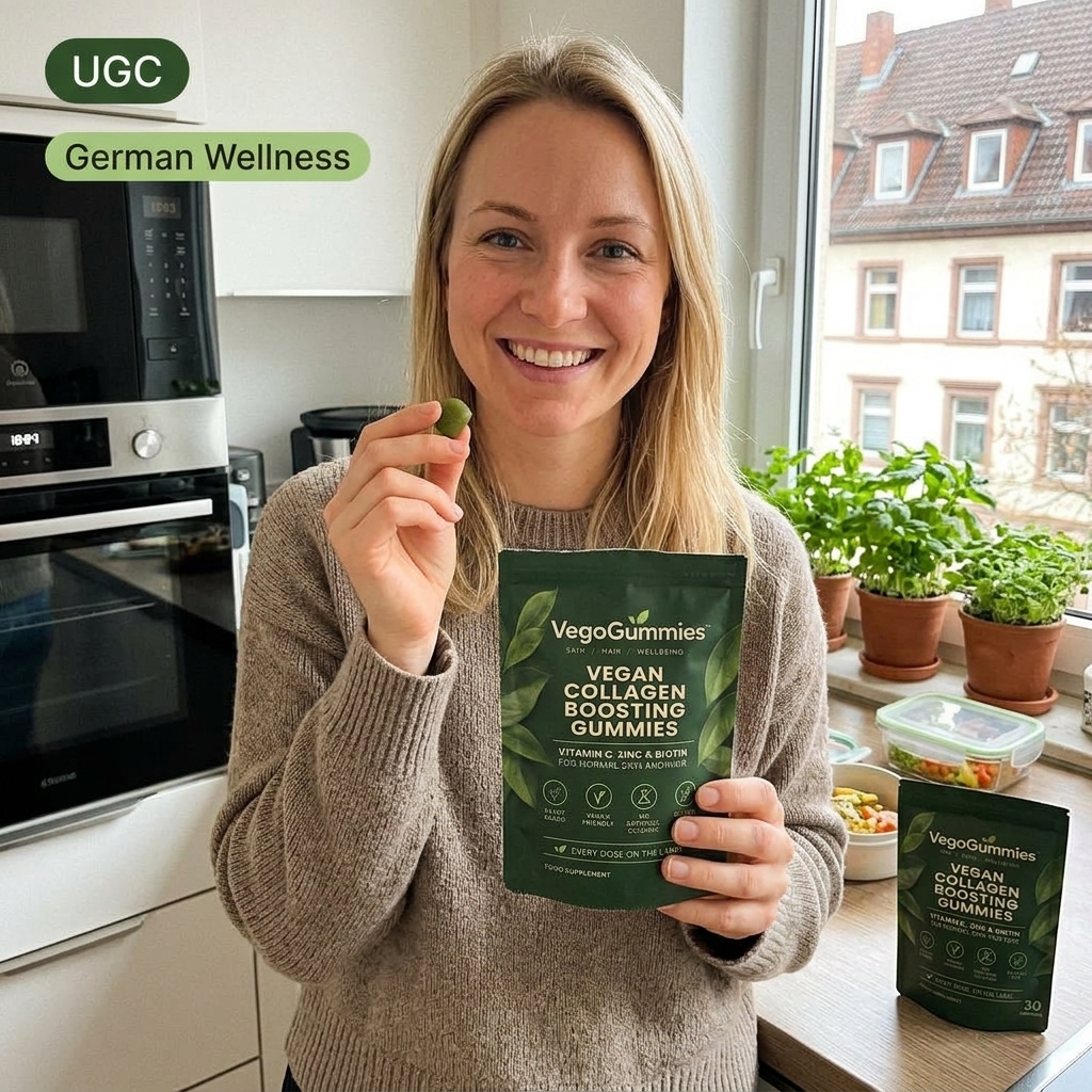 Charlotte M. holding VegoGummies pouch