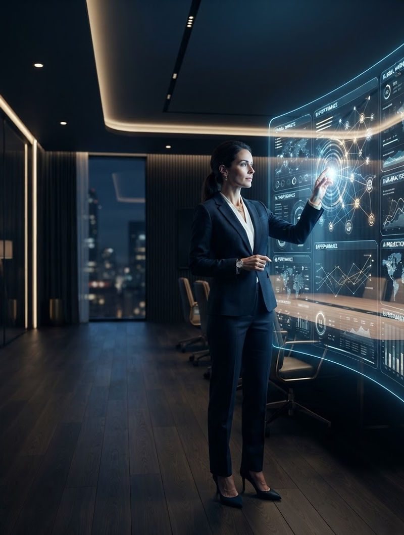 Professional interacting with a large intelligent enterprise interface