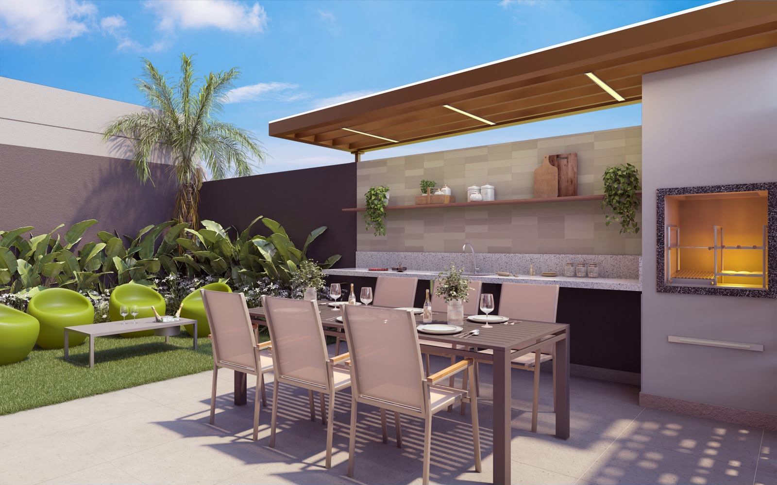 Espaço grill - área de lazer do Joy+ Berrini