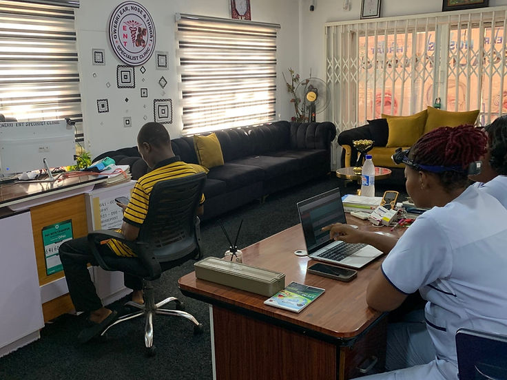 Reception area at Owerri ENT Specialists Clinic