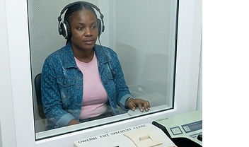 Hearing test in a soundproof booth