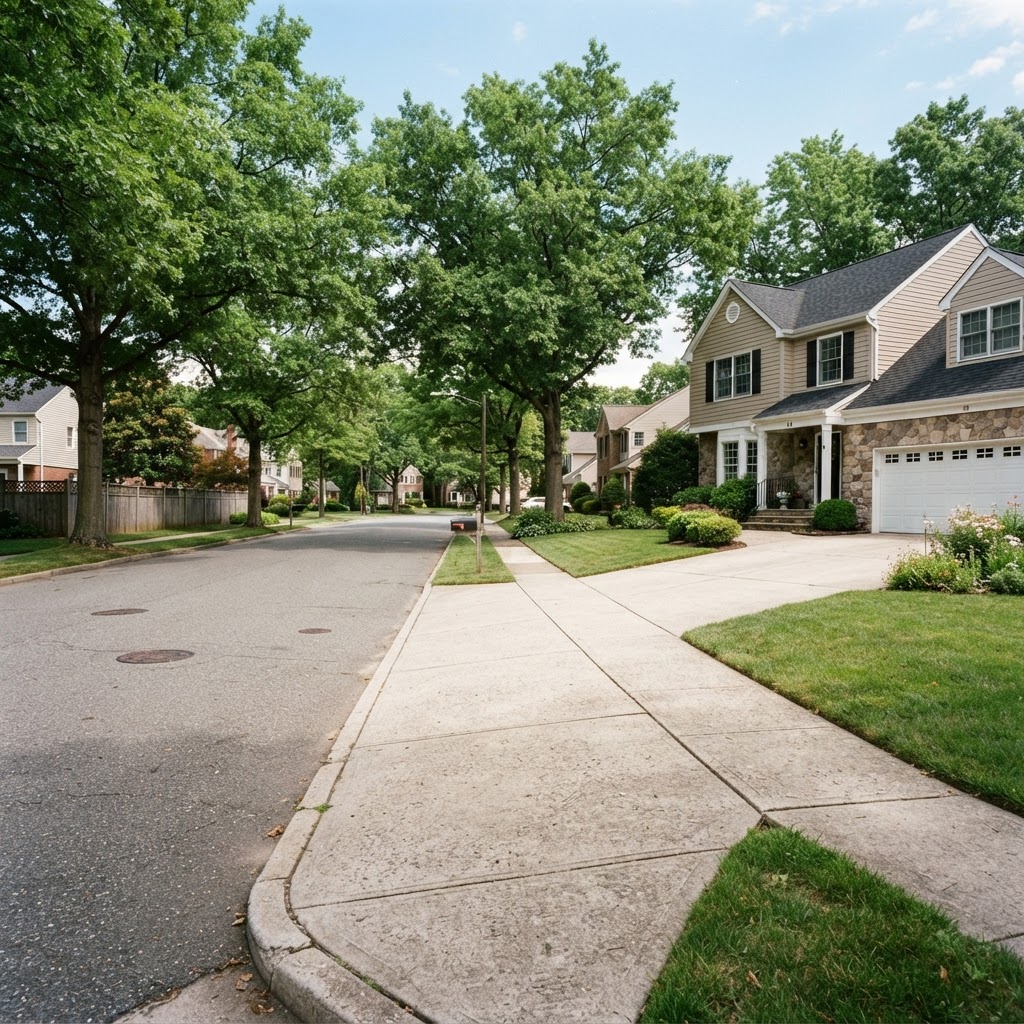 Concrete driveway in a Westfield, IN neighborhood