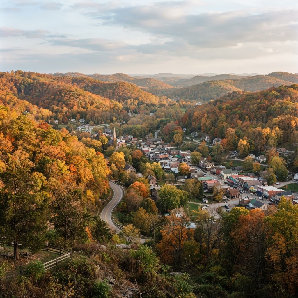 Wooded hills of Brown County near Nashville, Indiana