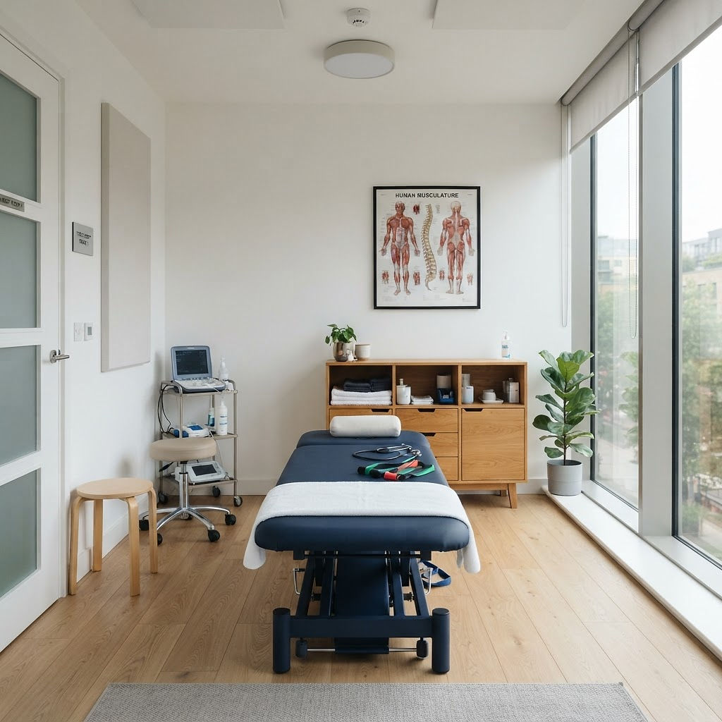 Calm private wellness room prepared for a restorative warming session