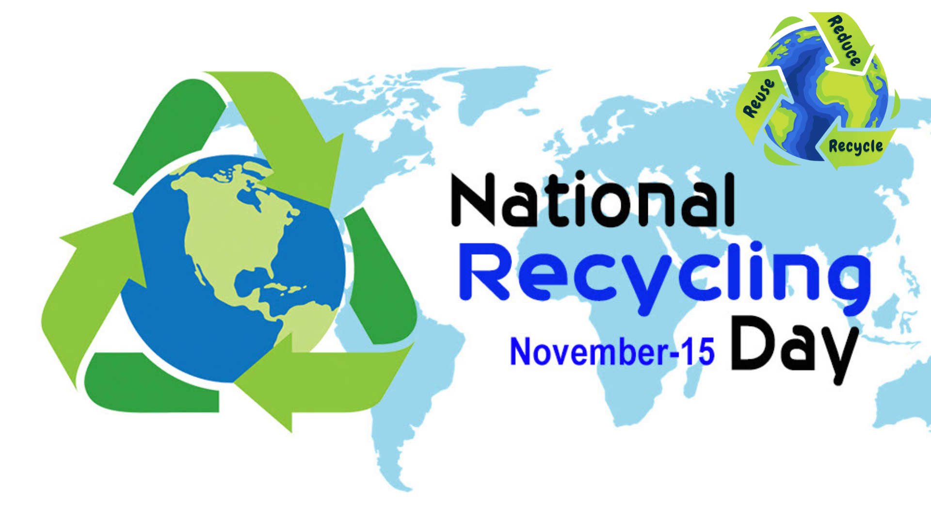 National Recycling Day ad playing on an On The Mark screen