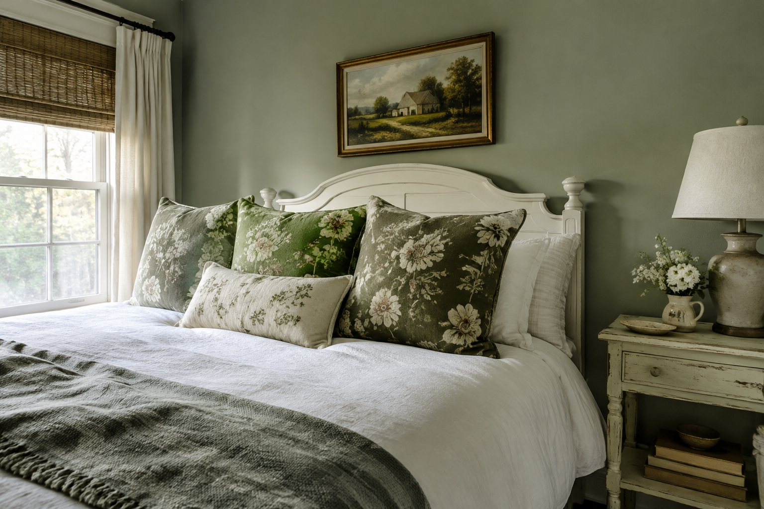 Floral Cushions in Farmhouse Style