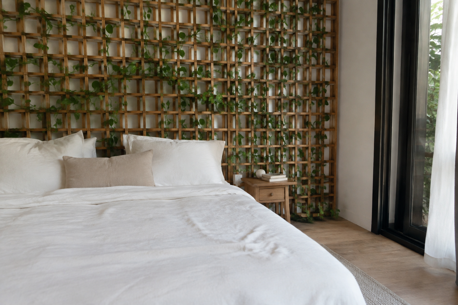 Indoor Trellis with Climbing Vines