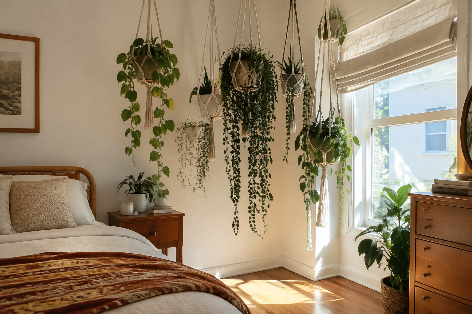 Cluster of Macramé Plant Hangers
