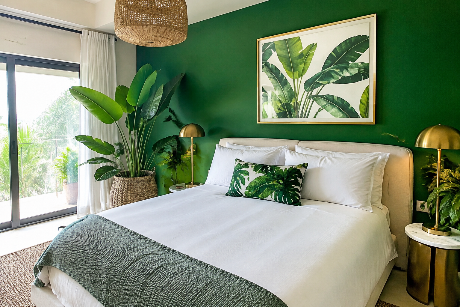Vibrant Emerald Green Accent Wall