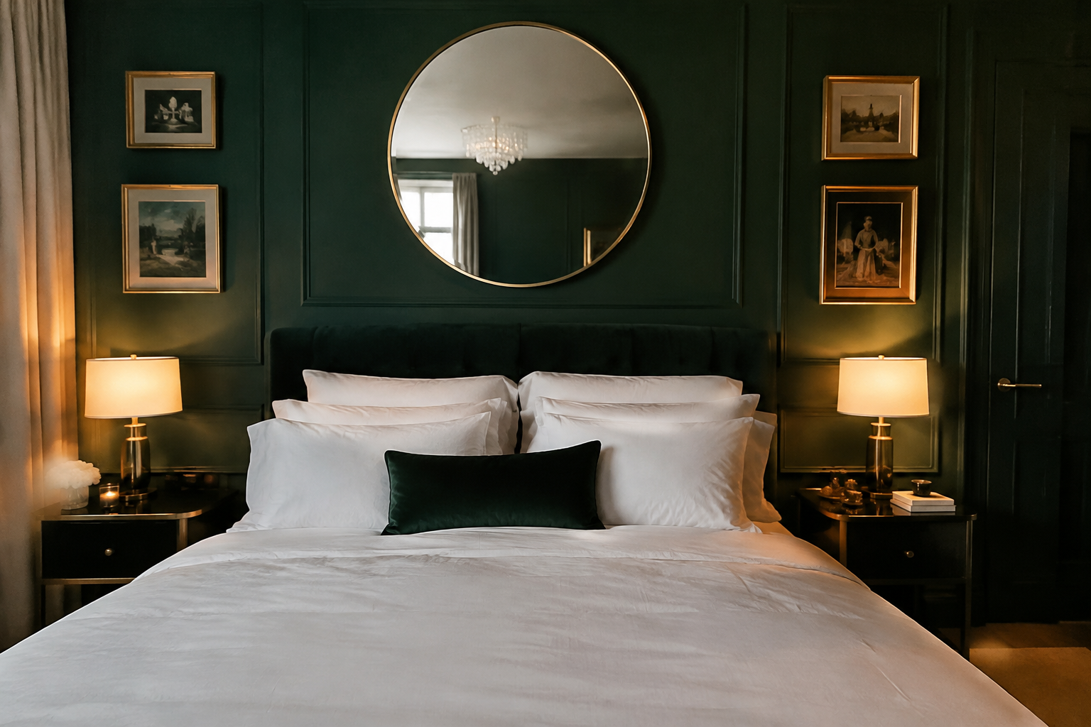 Dark Green with Gold Accent Frames