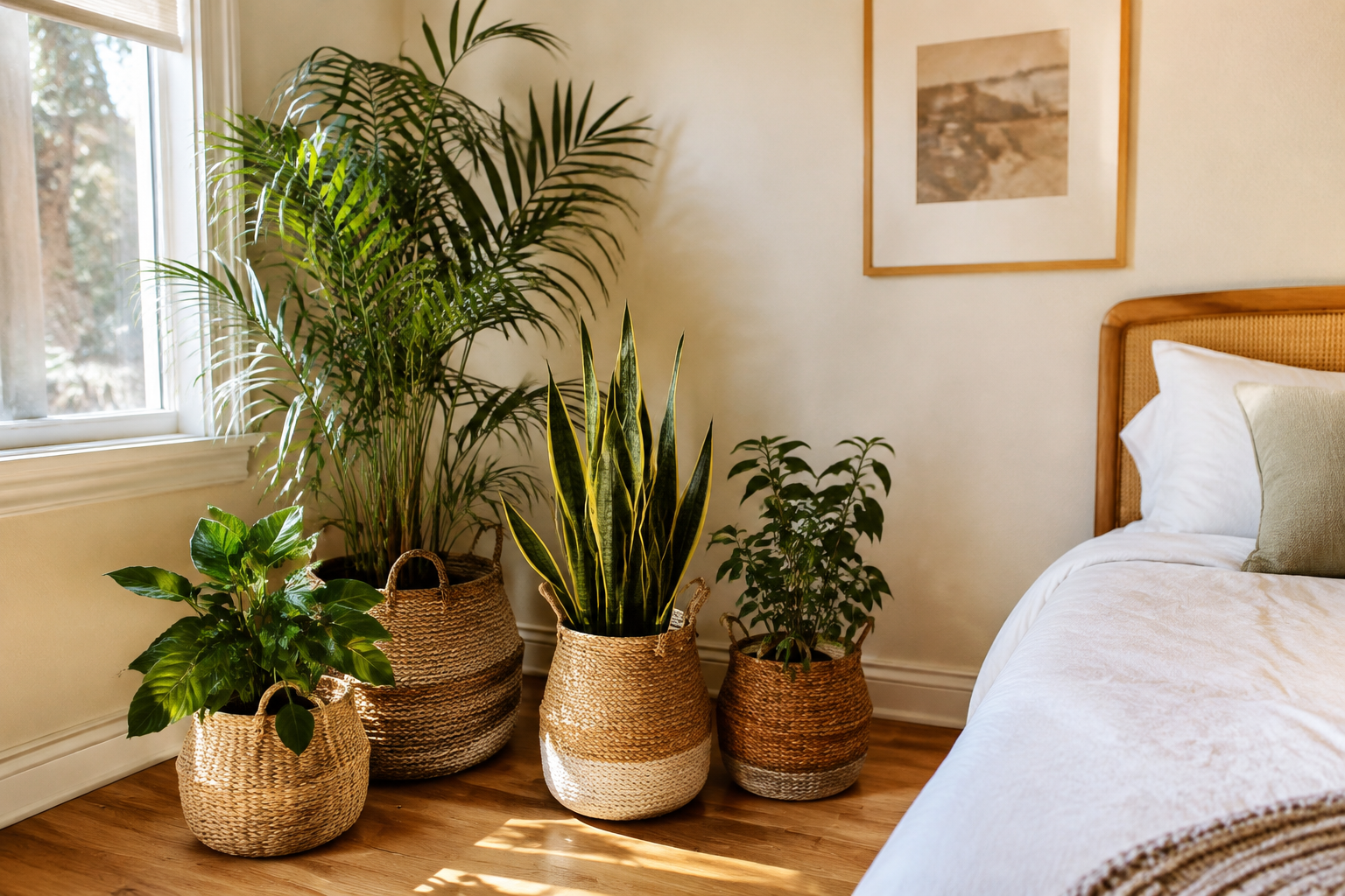 Collection of Woven Basket Planters