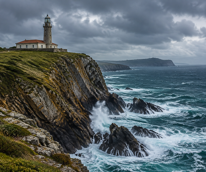 Acantilados y faro de Cabo Mayor, Santander