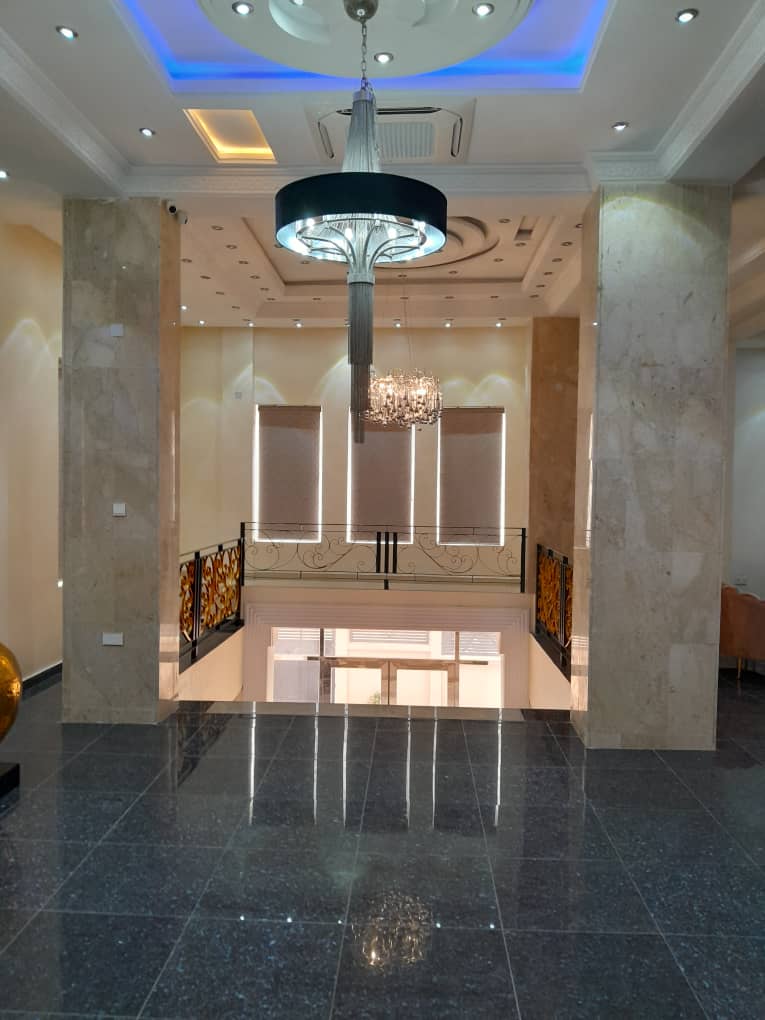 The landing and chandeliers at Citi Residence