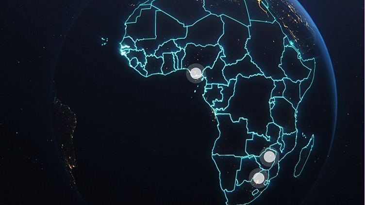 Map of Africa showing AirBiz Consulting's service locations