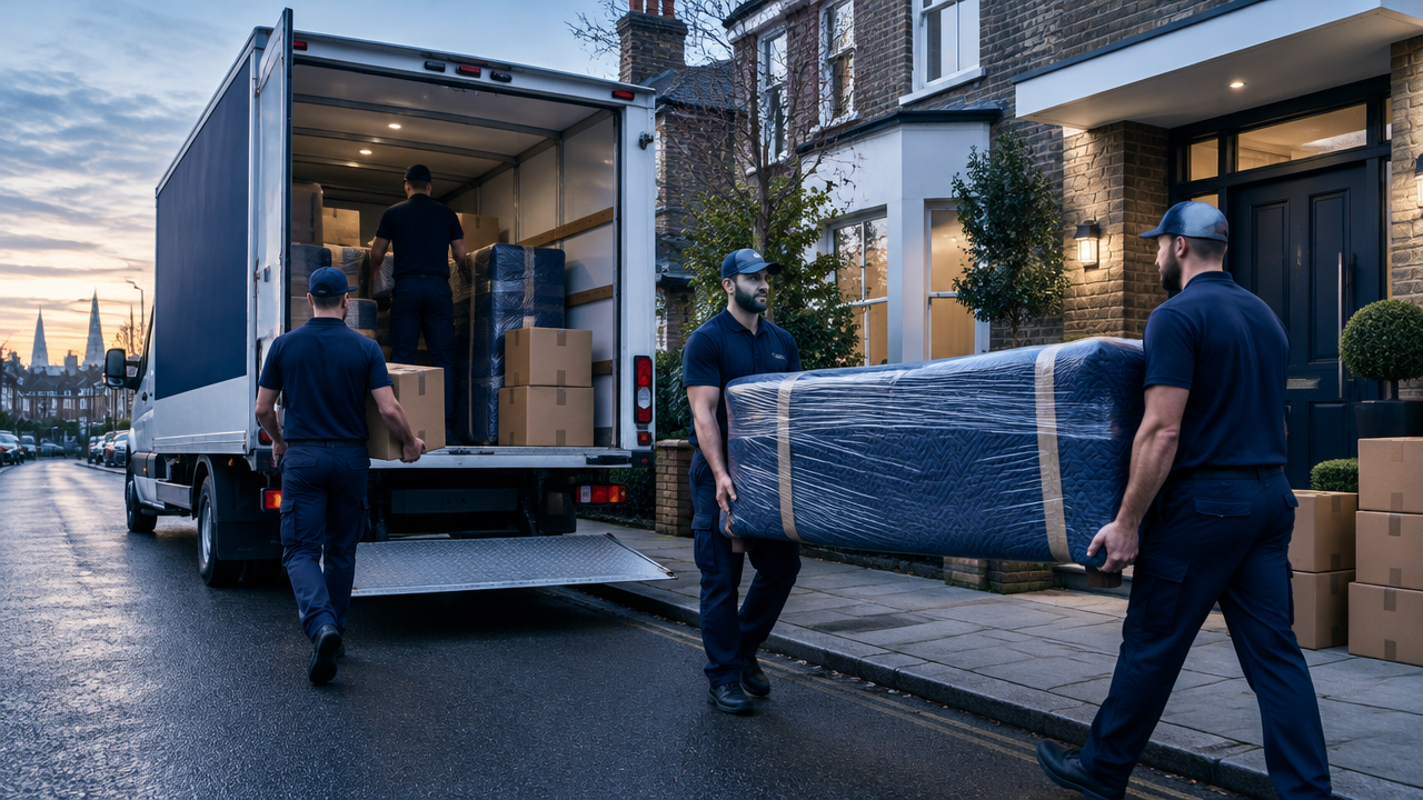 Movers loading removal van