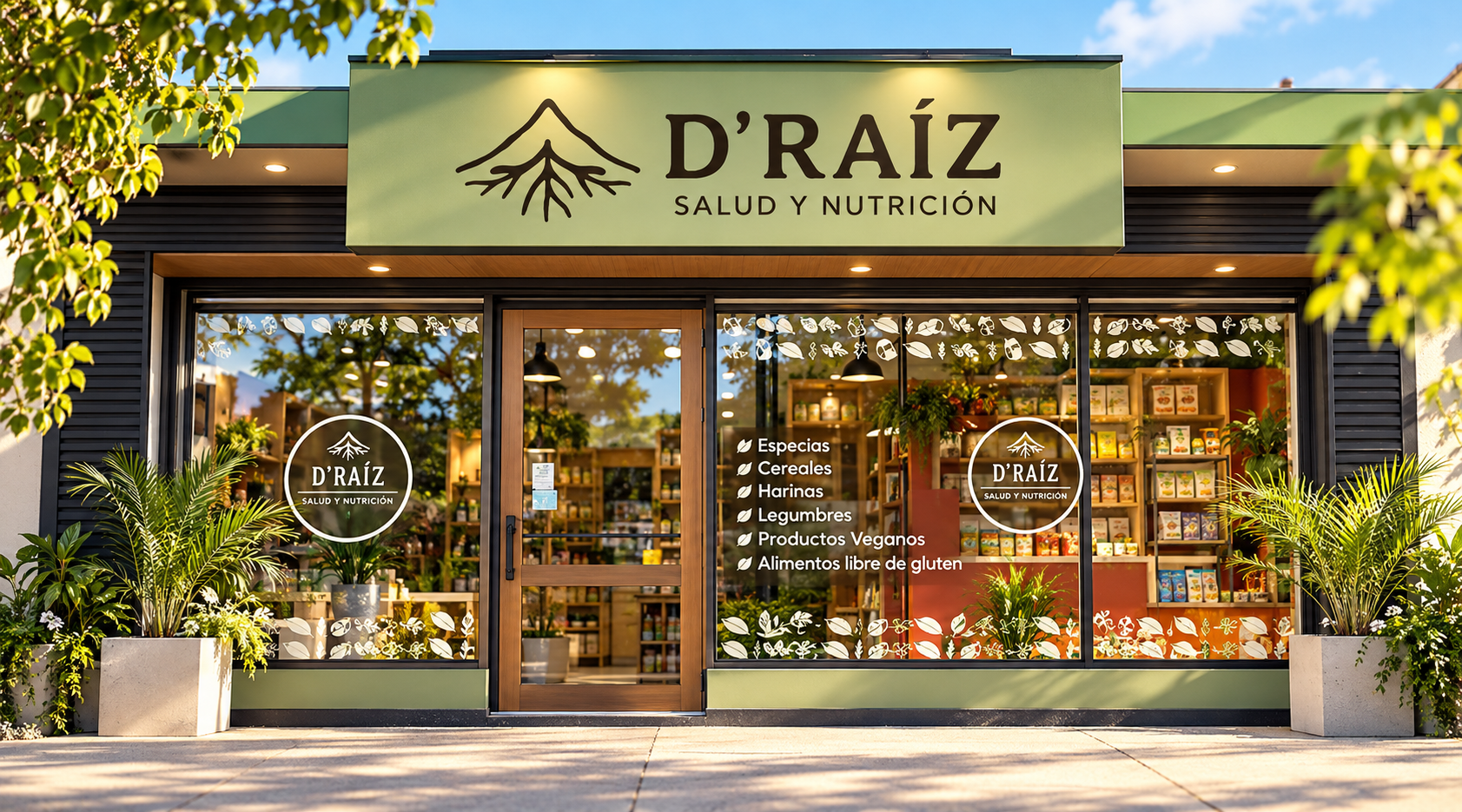 Fachada de la tienda D'Raiz Salud y Nutricion