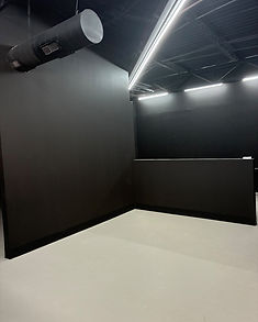 The partition wall separating the main hall from the rear of the venue