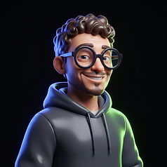 Founder with round glasses and a hoodie