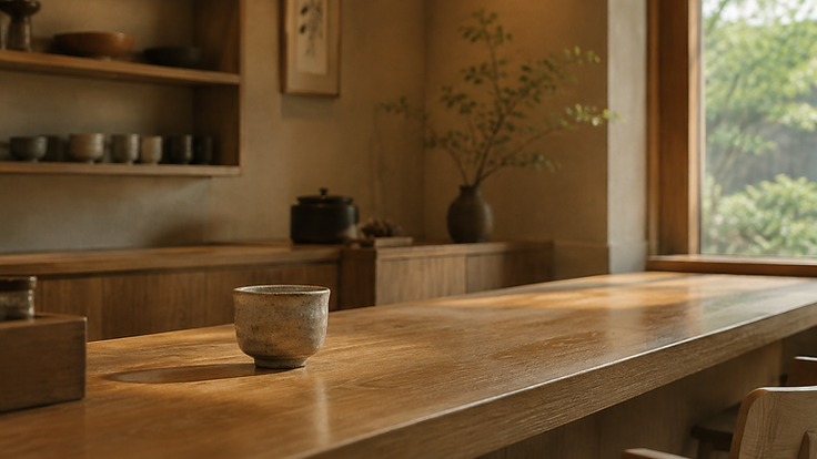Minimal Japanese concept — KISSA — Japanese Coffee Rituals, a fictional Borazzo café