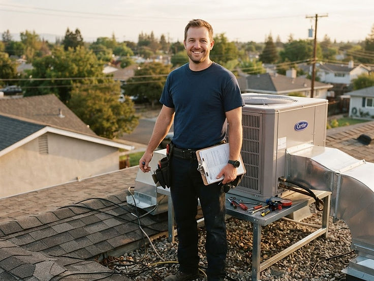 Caleb, owner of TradeWorks, on a job site
