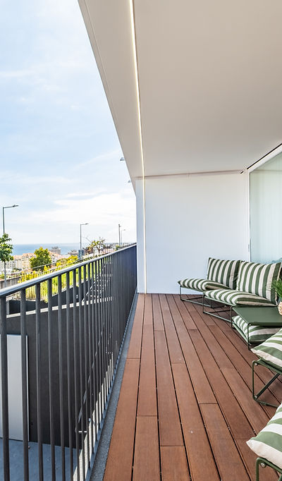 Casa Branca terrace opening onto the Atlantic horizon