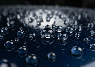 Hydrophobic finish, up close