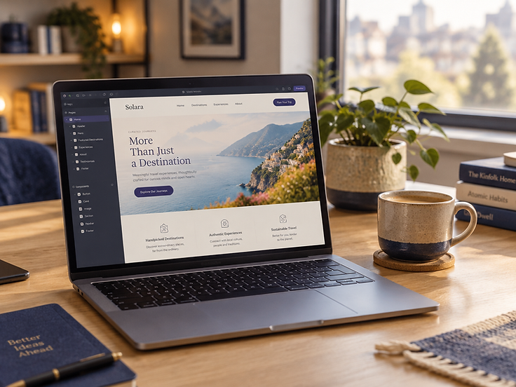 Modern webfejlesztési munkakörnyezet laptopkal