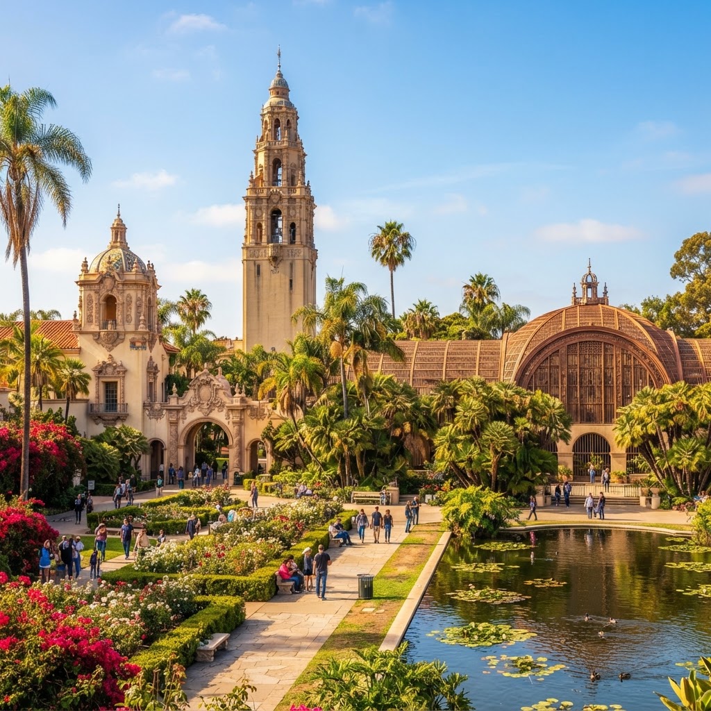 Parks and outdoor spaces in San Diego County — Balboa Park, Torrey Pines, Mission Bay, and Sunset Cliffs