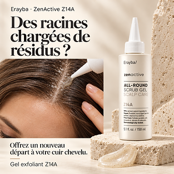 Gel Exfoliant Z14A – Nettoyage Profond & Renouvellement du Cuir Chevelu en utilisation