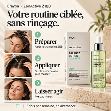 Texture du Lotion Balance Z18B – Cuir Chevelu Gras
